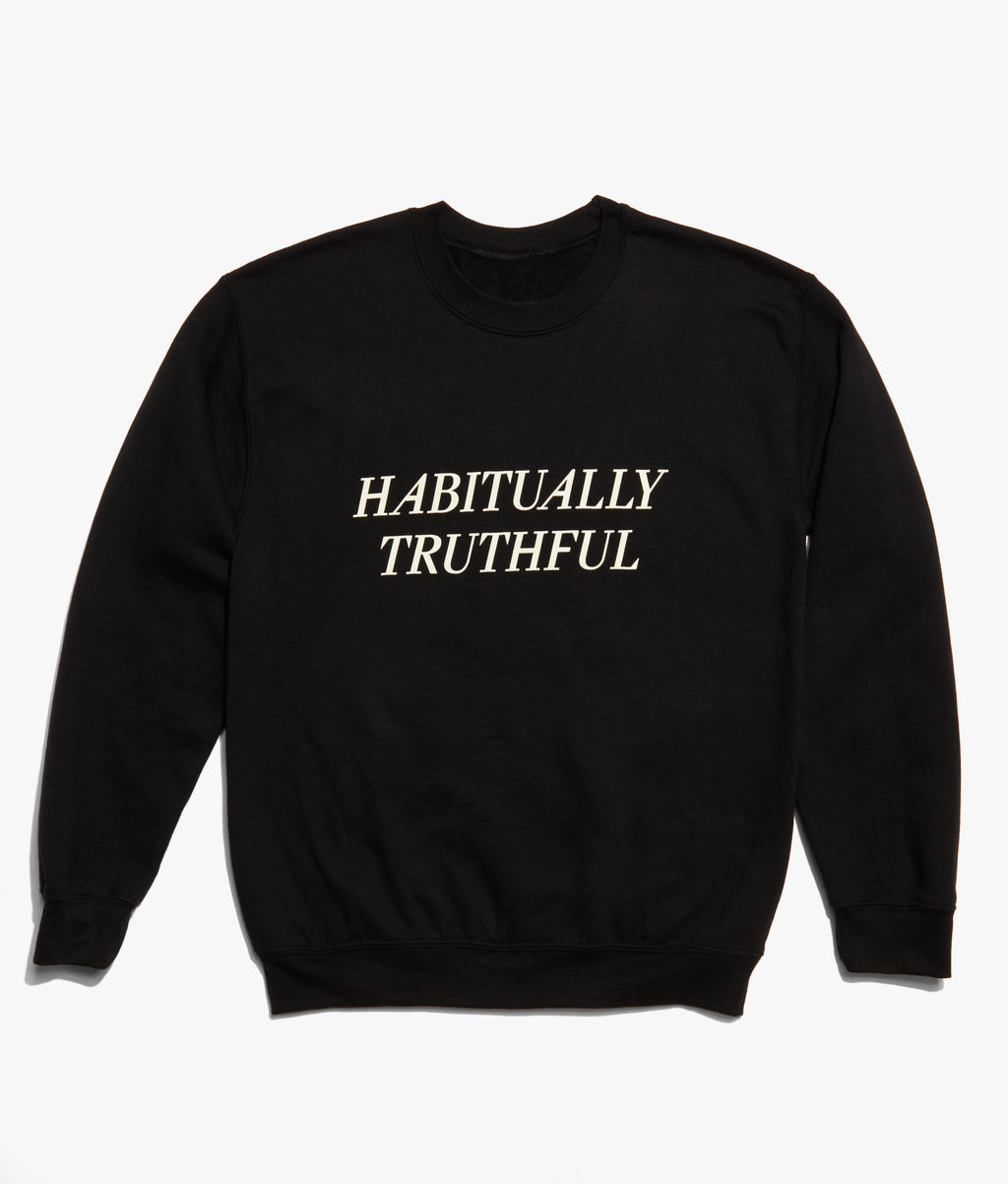 Black Habitually Truthful pullover flat